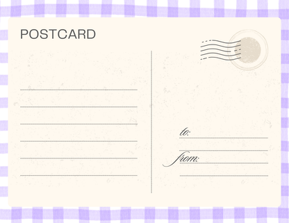 Postcard - Gingham, With Love