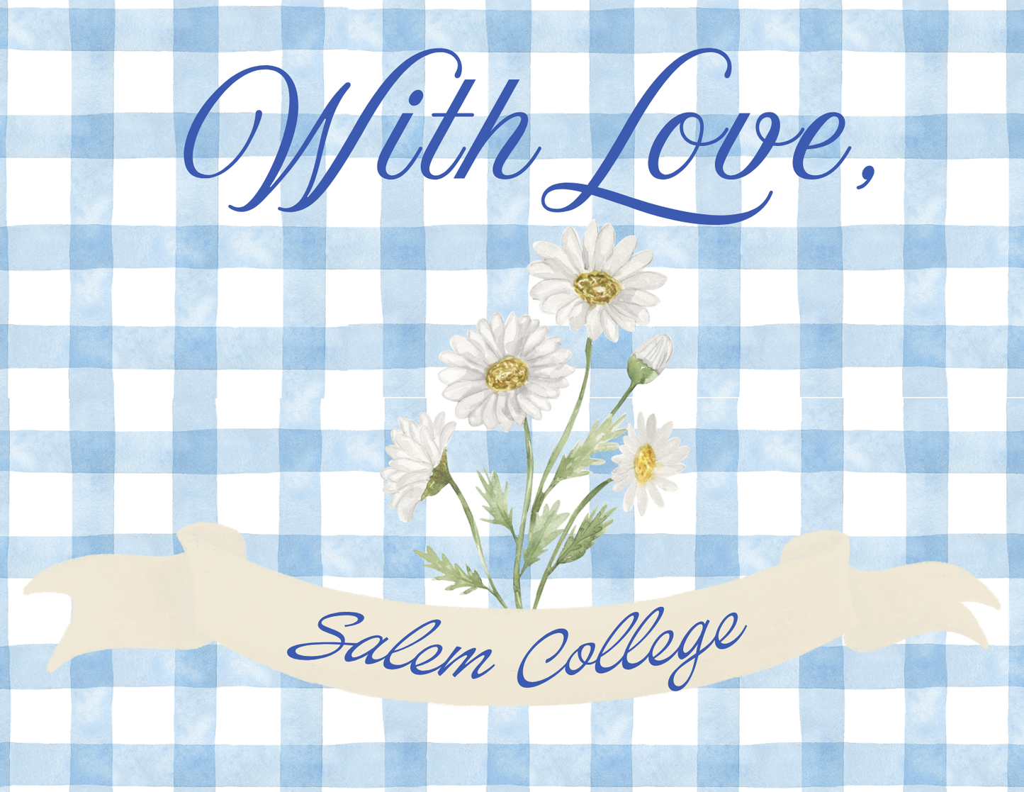 Postcard - Gingham, With Love