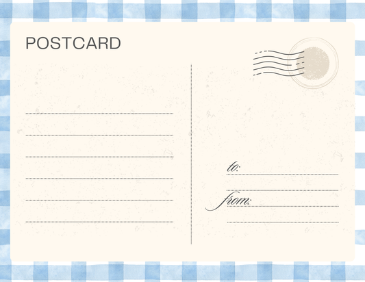 Postcard - Gingham, With Love