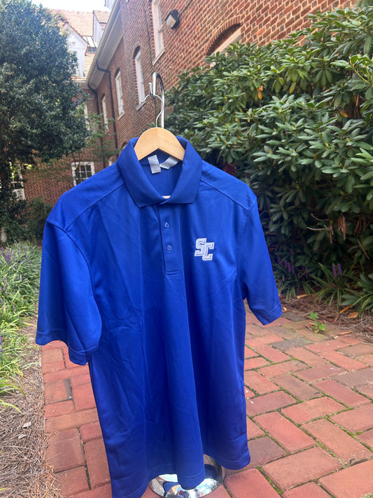 T-Shirt: Polo (Pique, Blue with White)