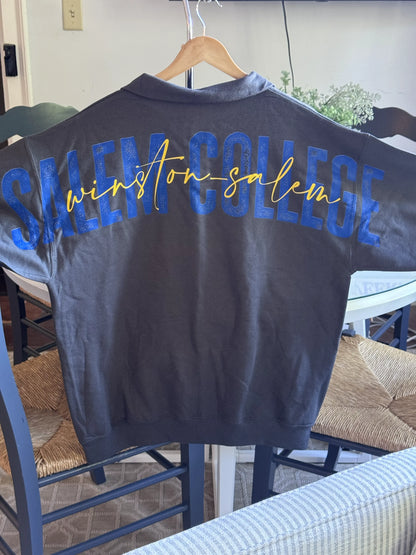 Crewneck-Quarter Zip with Large Back Print